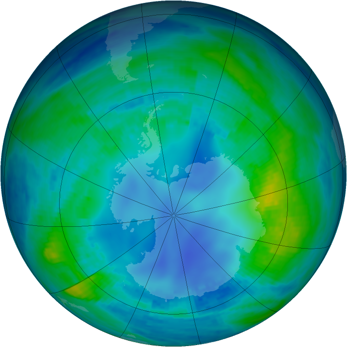 Antarctic ozone map for 02 May 1986